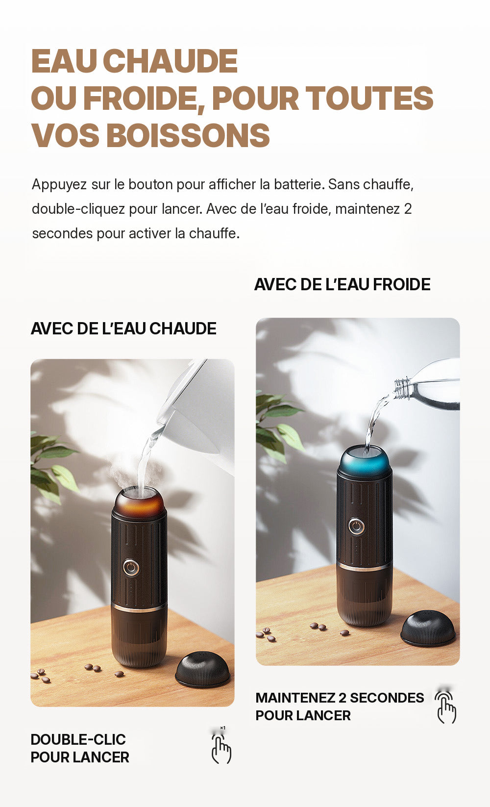 Eau chaude ou froide : comment lancer l’extraction sur la VESPRA V1